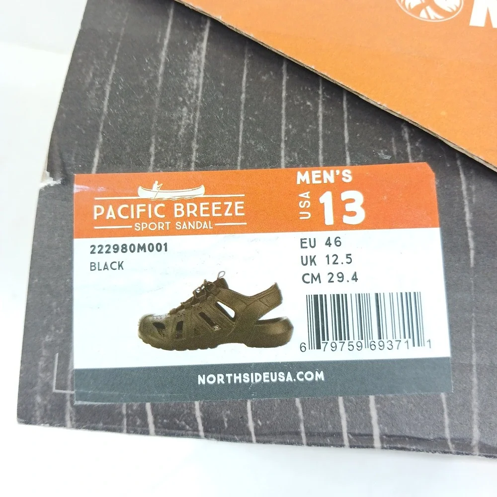 Northside Pacific Breeze Sport Sandals Mens 13 Black Water Shoes‎ 222980M001